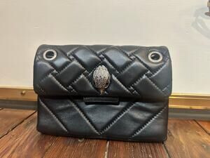 KURT GEIGER London Black Mini The Kensington Lambskin Leather Crossbody Bag NEW